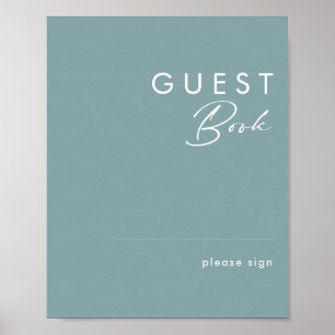 Dusty Boho   Blue Guest Book Sign