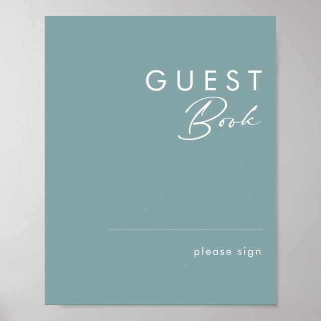Dusty Boho | Blue Guest Book Sign (Front)