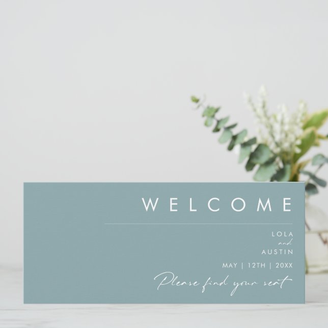 Dusty Boho | Blue Seating Chart Header (Standing Front)