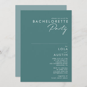 Dusty Boho   Green and Blue Bachelorette Party Invitation