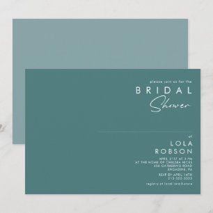 Dusty Boho   Green and Blue Bridal Shower Invitation