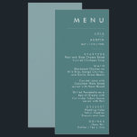 Dusty Boho | Green and Blue Wedding Dinner Menu<br><div class="desc">This Dusty Boho | Green and Blue wedding diner menu is perfect for your colourful rustic boho wedding. Its simple, unique modern design accompanied by a contemporary minimalist script, dusty blue and teal green colour palette gives this product a classic chic bohemian feel. Keep it as is, or choose to...</div>
