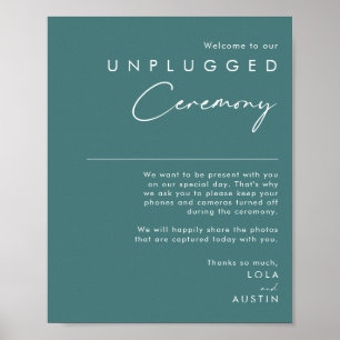 Dusty Boho Green Unplugged Ceremony Sign