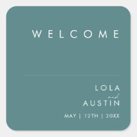 Dusty Boho | Green Wedding Welcome Square Sticker