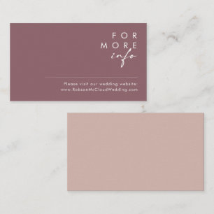 Dusty Boho Purple and Rose Wedding Website Card