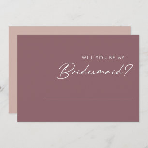 Dusty Boho Purple & Rose bridesmaid proposal card