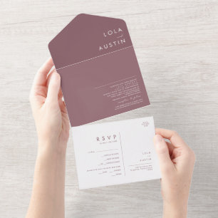 Dusty Boho   Purple Seal and Send All In One Invitation