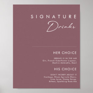 Dusty Boho   Purple Signature Drinks Sign
