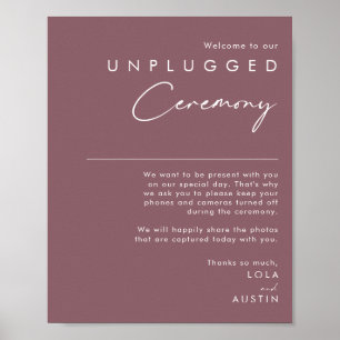 Dusty Boho   Purple Unplugged Ceremony Sign