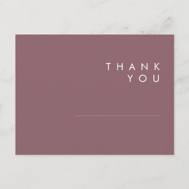 Dusty Boho | Purple Wedding Thank You Postcard (Front)