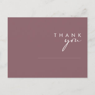 Dusty Boho   Purple Wedding Thank You Postcard