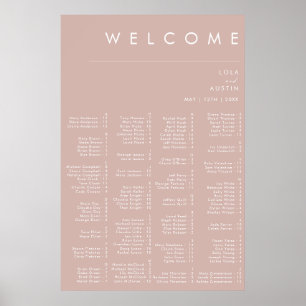 Dusty Boho   Rose Alphabetical Seating Chart 
