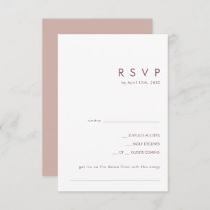 Dusty Boho   Rose and Purple Song Request RSVP Card