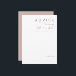 Dusty Boho | Rose and Purple Wedding Advice Card<br><div class="desc">This Dusty Boho | Rose and Purple wedding advice card is perfect for your colourful rustic boho wedding. Its simple, unique modern design accompanied by a contemporary minimalist script, dusty rose, and purple colour palette gives this product a classic chic bohemian feel. Keep it as is, or choose to personalise...</div>