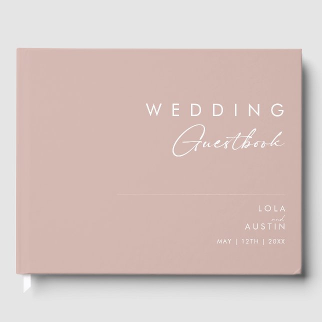 Dusty Boho | Rose and Purple Wedding Guest Book (Front)
