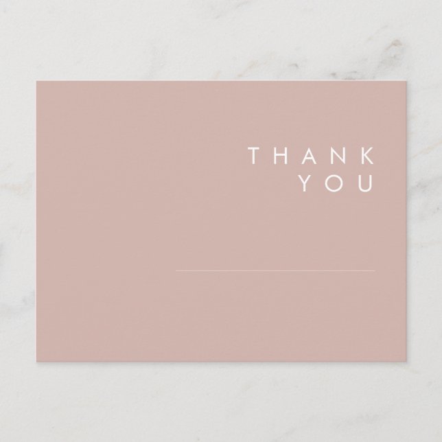 Dusty Boho | Rose and Purple Wedding Thank You Postcard (Front)