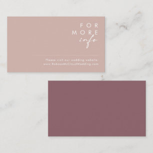 Dusty Boho Rose and Purple Wedding Website Card