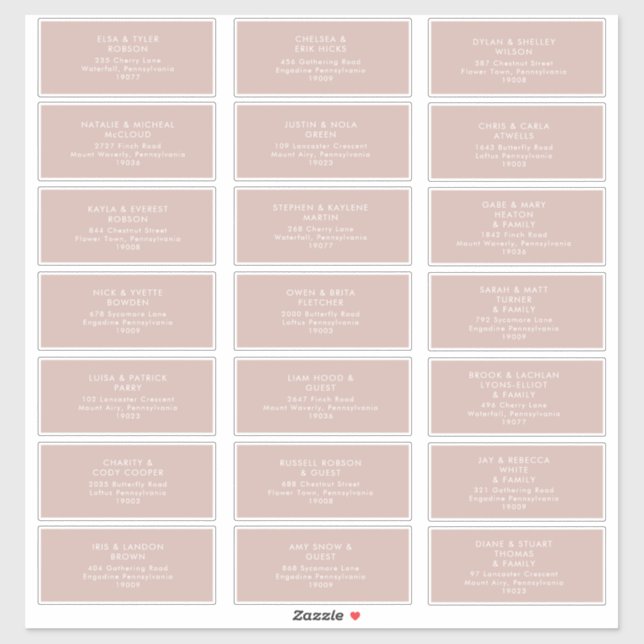 Dusty Boho | Rose Guest Address labels (Sheet)