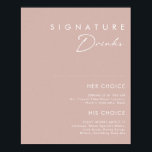 Dusty Boho | Rose Signature Drinks Sign<br><div class="desc">This Dusty Boho | Rose signature drinks sign is perfect for your colourful rustic boho wedding. Its simple, unique modern design accompanied by a contemporary minimalist script and dusty rose colour palette gives this product a classic chic bohemian feel. Keep it as is, or choose to personalise it with artwork...</div>