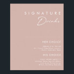 Dusty Boho | Rose Signature Drinks Sign<br><div class="desc">This Dusty Boho | Rose signature drinks sign is perfect for your colourful rustic boho wedding. Its simple, unique modern design accompanied by a contemporary minimalist script and dusty rose colour palette gives this product a classic chic bohemian feel. Keep it as is, or choose to personalise it with artwork...</div>