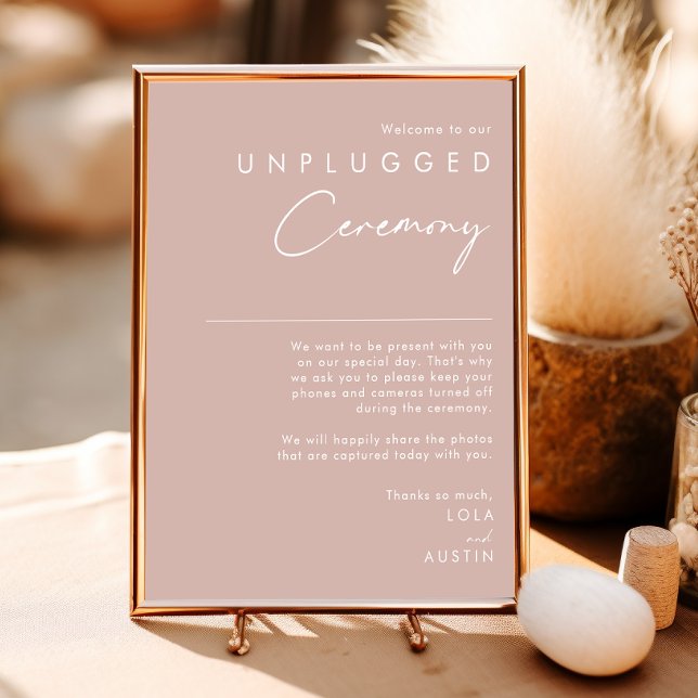Dusty Boho | Rose Unplugged Ceremony Sign (Creator Uploaded)