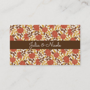 Dusty Brunt Orange Peony Flowers Fall Wedding Place Card