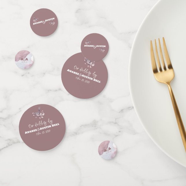 Dusty Burgundy Watercolor  Confetti (Group)