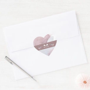 Dusty Burgundy Watercolor  Heart Sticker