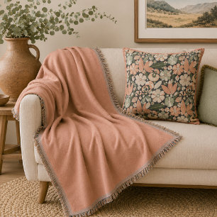 Dusty Clay Terracotta  Throw Blanket