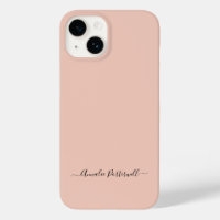 Dusty Coral Simple Minimalist Script Custom Name