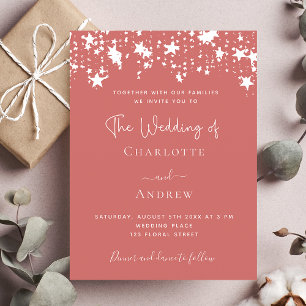 Dusty earth stars elegant wedding invitation postcard
