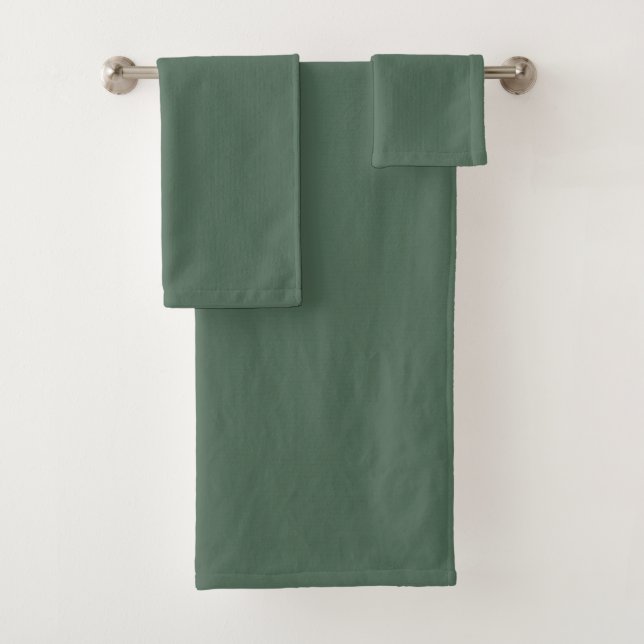 Dusty Eucalyptus Green Solid Colour Bath Towel Set (Insitu)