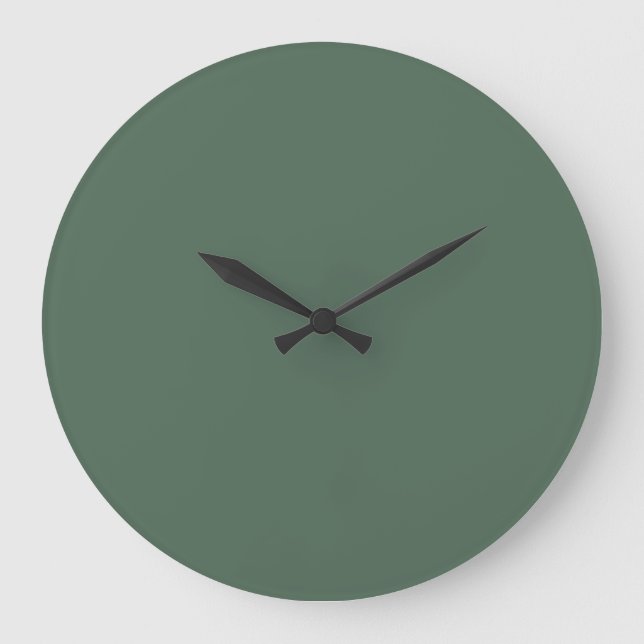 Dusty Eucalyptus Green Solid Colour Large Clock (Front)