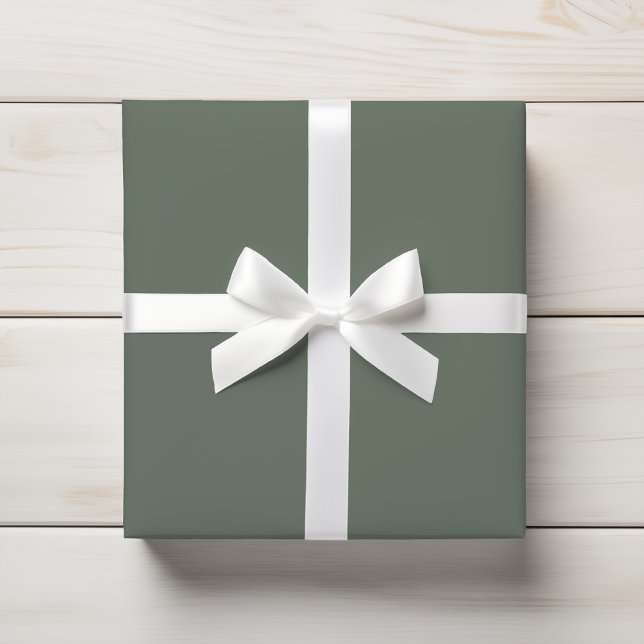 Dusty Eucalyptus Sage Green Solid Colour Wrapping Paper (Creator Uploaded)