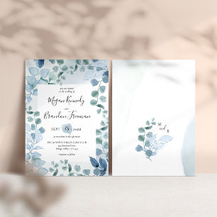 Dusty Eucalyptus Watercolor Foliage Wedding Invitation