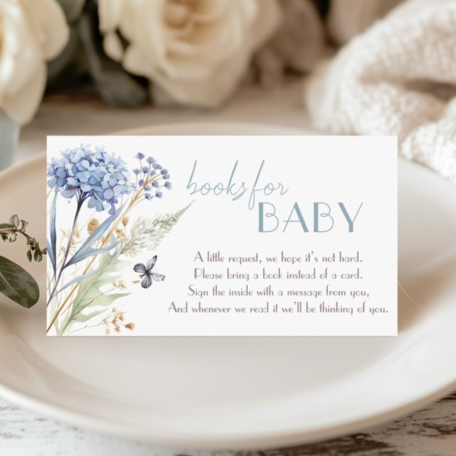 DUSTY Floral Baby Shower Books for Baby Enclosure Card (Creator Uploaded)