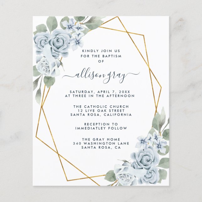 Dusty Floral Baptism  (Front)