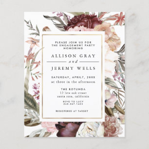 Dusty Floral Engagement Party Invitation Flyer