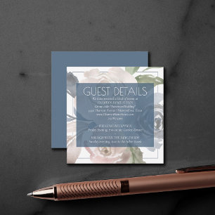 Dusty Floral   Smoky Soft Pastel Wedding Details Enclosure Card