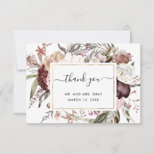 Dusty Floral Thank You Card Budget Flyer