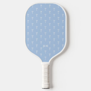 Dusty French Something Blue Classic Coquette Bow  Pickleball Paddle