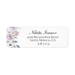 Dusty Garden Floral Return Address Label