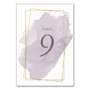 Dusty Gold and Mauve Wedding Table Card