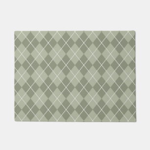Dusty Green Argyle Doormat