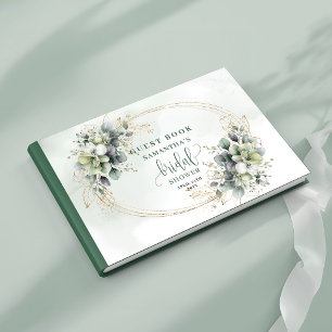 Dusty Green Botanical Bridal Shower Guest Book