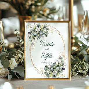 Dusty Green Botanical Cards And Gifts Table Sign