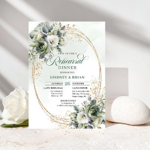 Dusty Green Botanical Rehearsal Dinner Invitation