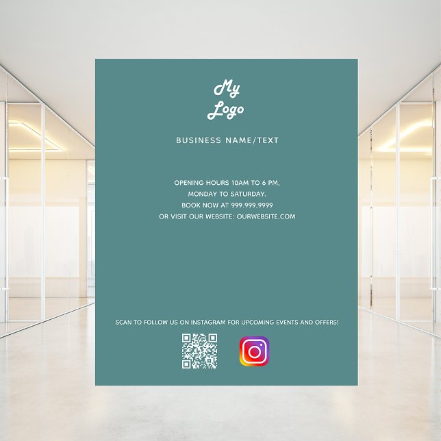 Dusty green business logo qr code instagram flyer (Creator Uploaded)