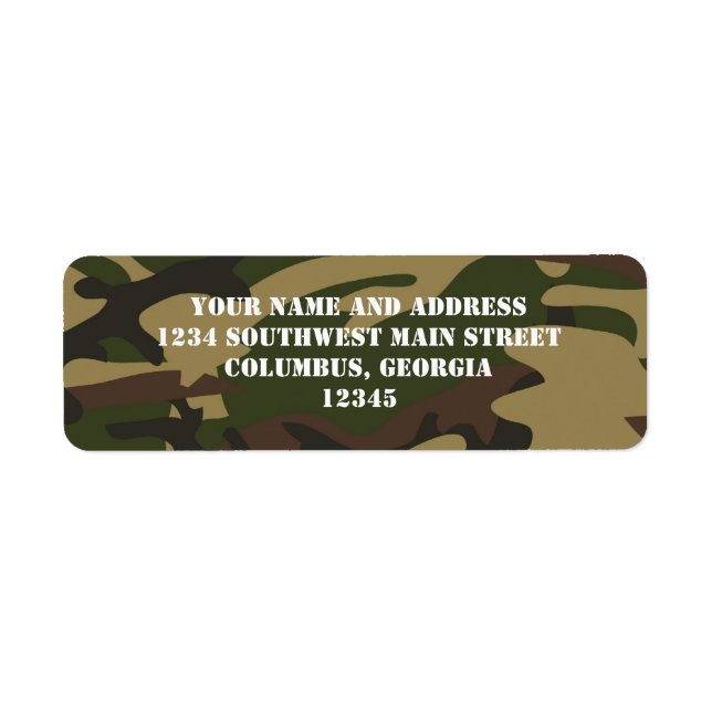Dusty Green Camo Return Address Label (Front)