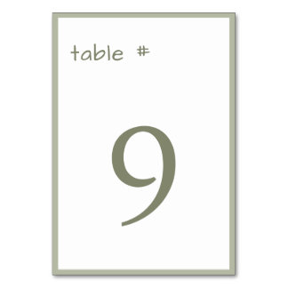 Dusty Green Casual Handwriting Minimal Table Number